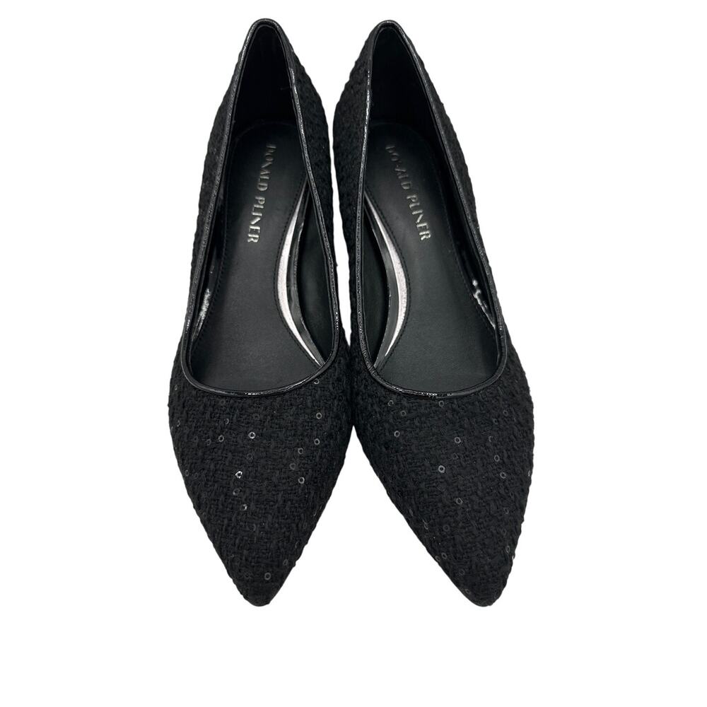 Donald Pliner Suzette Black Sequin Boucle Dress Pumps Heels Womens Size 9.5